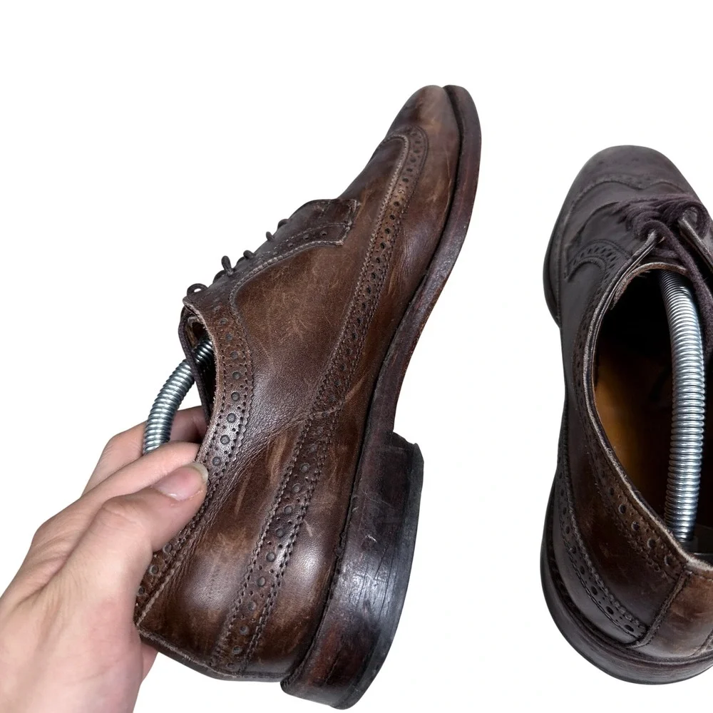 Allen Edmonds McAllister Wingtip Oxford Mens 11 B Brown Leather Dress Shoes 1991
